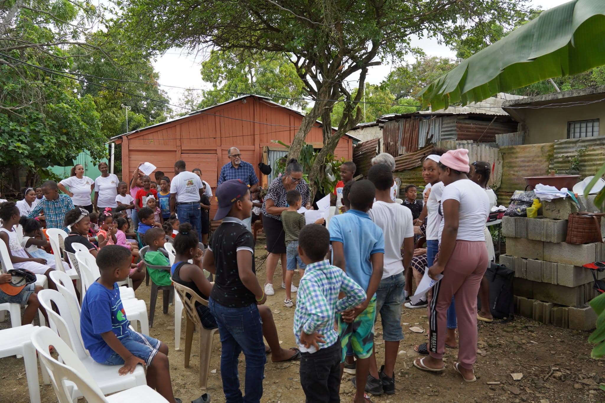 A community gathering outdoors